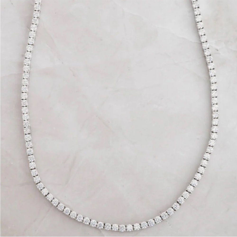 14k 24ct Tennis Necklace - Picture 3 of 9